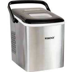 Igloo 26-Lb Automatic Self-Cleaning Portable Countertop Ice Maker Machine With Handle, 12-13/16"H x 9-1/16"W x 12-1/4"D, Stainless Steel