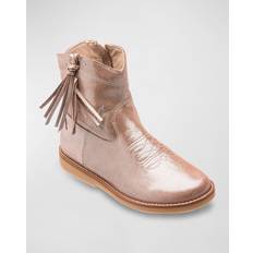 Pink Boots Elephantito Girl's Hannah Suede Western Boots, Toddler/Kids Metallic Blush Baby