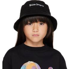 Black Bucket Hats Children's Clothing Palm Angels Kids Logo bucket hat black