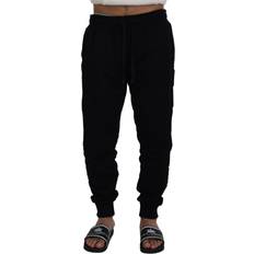 Svarte - XXXS Bukser Dolce & Gabbana Black Cotton Men Jogger Pants IT54