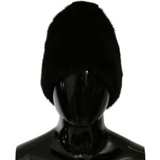 Silk Headgear Dolce & Gabbana Black Silk Mink Fur Women Beanie Hat