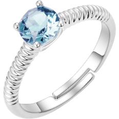 Philip Jones March Birthstone Ring - Silver/Aquamarine