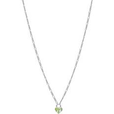 22k Necklaces Maria Black Womens Silver Halo 'flaming Heart'-charm Yellow Gold-plated Sterling-silver 45cm