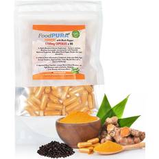Turmeric curcumin and organic black pepper 600mg vegi foodpura