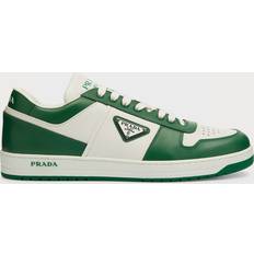 Prada Downtown Leather Sneakers White/Green