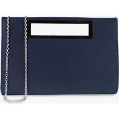 Suede Handbags Paradox London Delma Clutch Bag, Navy