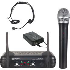 Vonyx STWM712C Trådlöst mikrofonsystem VHF 2kanaler kombi, Trådlöst Handmikrofon Headset. SKY-179.180