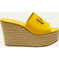 Dolce & Gabbana Espadrilles Dolce & Gabbana Women's Platform Espadrille Wedge Sandals Yellow