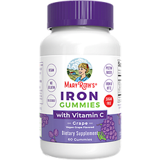 Iron Gummies With Vitamin C Sugar Free Essential Mineral Grape 60 Gummies