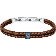 Acier Inoxydable Bracelets Maserati Bracelet JM422AVE14 Acier inoxydable, Cuir, recyclé Brun