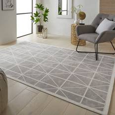 B&Q Carpets B&Q Lugano LUG02 Geometric Looms White