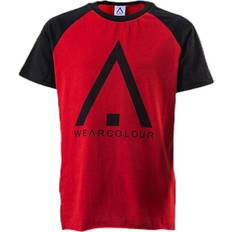 120 Top ColourWear Organic Rag Tee Youth Black/Red Unisex