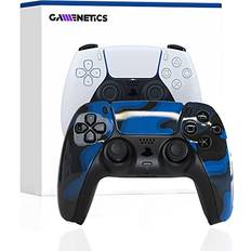 Game Controllers Gamenetics Custom Official Wireless Bluetooth Controller for PS5 Console PC Un-Modded Video Gamepad Remote Blue Camo