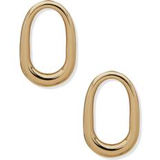 Anne Klein Gold-Tone Oval Drop Leverback Earrings Gold Gold