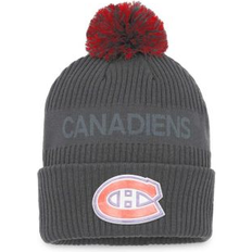 Beanies Fanatics Men's Branded Charcoal Montreal Authentic Pro Home Ice Cuffed Knit Hat with Pom