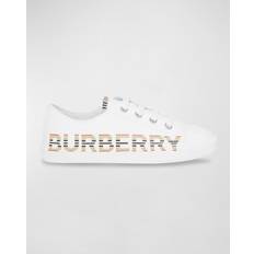 Burberry Icon Stripe Logo Cotton Lace-up Sneakers - White