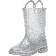 Rain Boots Western Chief Girls Glitter Rain Boot, Silver, Toddler