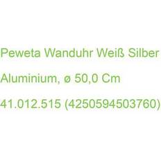 Clocks Peweta Jumbo Quarzuhr Alu Mattsilber 1,5 V Zahlen Wall Clock 50cm