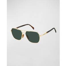 David Beckham 59MM Metal Aviator Gold Havana
