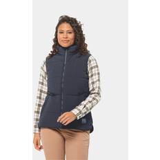 Damen - Weiß Westen Jack Wolfskin Weste White Frost Vest 1207371 Dunkelblau Regular Fit