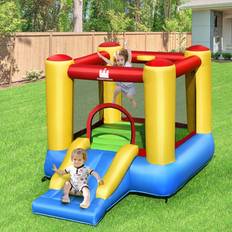 Jumping Toys Goplus Kids' Inflatable Bounce House with Slide Without Blower