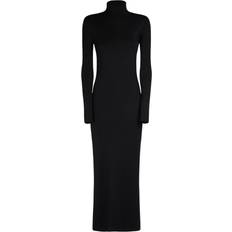 Kurze Kleider - Lang Saint Laurent Maxikleid aus Wolle Schwarz