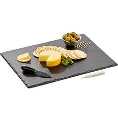 Serving Platters & Trays mDesign Slate Stone Gourmet Cheese Board