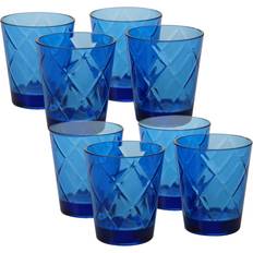 Plastic Drink Glasses Certified International Cobalt Blue Diamond Acrylic Double Old Fashioned Drink Glass