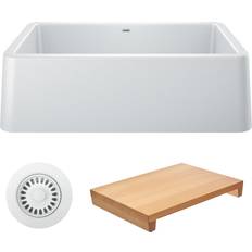 Drainboard Sinks on sale Blanco Ikon Silgranit Farmhouse Apron Front 33-in Granite Single Kitchen 401899-KIT