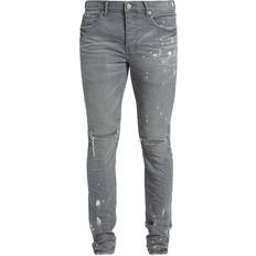 Gray - Men Jeans Purple Brand Men's Paint-Splatter Skinny Jeans - Grey