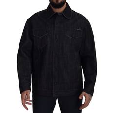 Dolce & Gabbana Black Cotton Full Button Denim Jacket IT50