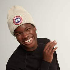 Canada Goose Herren Mützen Canada Goose Beanie Artistic Disc aus Wolle Grau Einheitsgröße