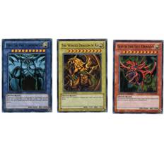 Konami YuGiOh Legendary Collection Ultra Rare God Card Set of 3 Egyptian God Cards Slifer, Obelisk Ra