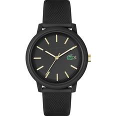 Lacoste Men Wrist Watches Lacoste L.12.12 Black Silicone 42mm Black Black