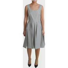 Dolce & Gabbana Gray Dresses Dolce & Gabbana Gray Polka Cotton A-Line Women's Dress