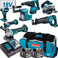 Sett Makita DLX7020TX1, 500 RPM, 2100 RPM, 8500 RPM, Kompakt sag, 16,5 cm, Batteri