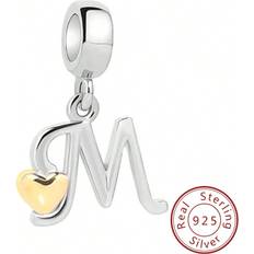 Shein Charms & Anhänger Shein S925 Silver Beads English Alphabet Pendant Bead Alphabet DIY Pendant Charm Bead