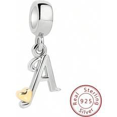 Shein Charms & Anhänger Shein S925 Silver Beads English Alphabet Pendant Bead Alphabet DIY Pendant Charm Bead