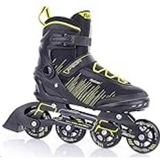 FUNAKTIVE Inliner Herren Peer 3, Inlineskates schwarz-gelb, verstellbare Rollschuhe, Rollerblades Gr