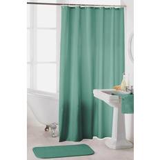 Polyester Rideaux de Douche Rideau De Douche Avec Crochets 180 x 200 cm Essencia Tilleul Polyester Vert