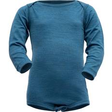 9-12M Basisschicht Devold Breeze Merino Baby Body - Blue Melange