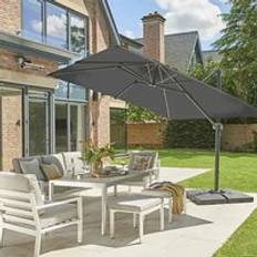 Dunelm Royce Ambassador LED Nova Sun Carbon Parasol with Base & Cover