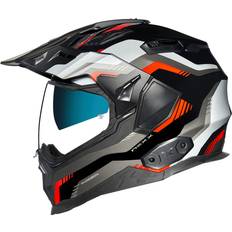 Adventure hjälmar - Röda Motorcykelhjälmar Nexx X.WED 2 Columbus Adventure Helmet - Black/Grey/Red