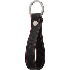 Leather Loop Keyring - Black/Red