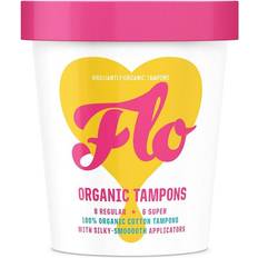 Here we flo organic tampons 8 regular + 6 super strength pack