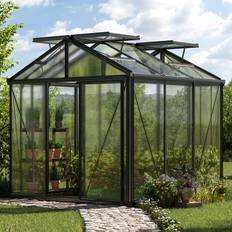 Aluminium Serres de Jardin Toolport GFP Greenhouse 2.35x2.35m Polycarbonate Anthracite Aluminium