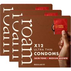 Brown Condoms Sex Toys Roam Skin Tone Condoms Medium Brown 12x Pack