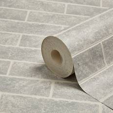 Contour Grey Brick Effect Blown Wallpaper