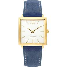 Ruskind Armbåndsure Danish Design Miami Gold Blue Suede Ladies IV21Q1248