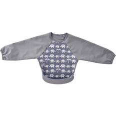 Grey Drool Bibs Bibetta Neoprene Ultrabib Raglan with Sleeves Grey Elephants